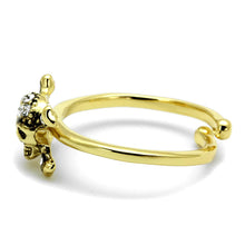 Load image into Gallery viewer, LO4056 - Flash Gold Brass Ring with Top Grade Crystal  in Clear