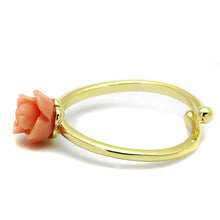 Load image into Gallery viewer, LO4059 - Flash Gold Brass Ring with Synthetic Synthetic Stone in Light Peach