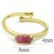 Load image into Gallery viewer, LO4069 - Flash Gold Brass Ring with Synthetic Cat Eye in Rose