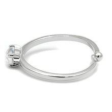 Load image into Gallery viewer, LO4070 - Rhodium Brass Ring with AAA Grade CZ  in Clear