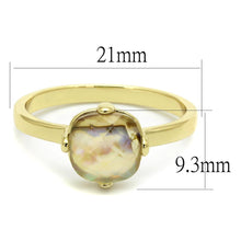 Load image into Gallery viewer, LO4071 - Flash Gold Brass Ring with Precious Stone Conch in Aurora Borealis (Rainbow Effect)