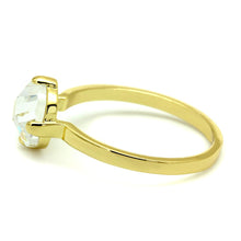 Load image into Gallery viewer, LO4078 - Flash Gold Brass Ring with AAA Grade CZ  in Clear