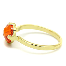 Load image into Gallery viewer, LO4079 - Flash Gold Brass Ring with AAA Grade CZ  in Orange