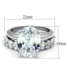 Load image into Gallery viewer, LO4089 - Rhodium Brass Ring with AAA Grade CZ  in Clear