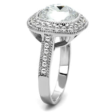 Load image into Gallery viewer, LO4092 - Rhodium Brass Ring with Top Grade Crystal  in Clear