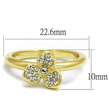 Load image into Gallery viewer, LO4097 Gold Brass Ring with Top Grade Crystal in Clear