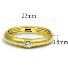 Load image into Gallery viewer, LO4107 - Gold Brass Ring with AAA Grade CZ  in Clear