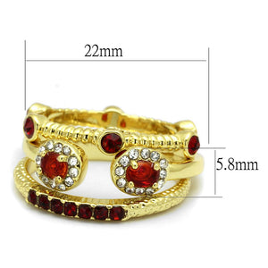 LO4116 - Gold Brass Ring with Top Grade Crystal  in Siam