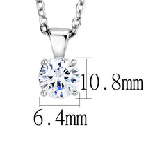 Load image into Gallery viewer, LO4129 - Rhodium Brass Chain Pendant with AAA Grade CZ  in Clear