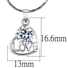 Load image into Gallery viewer, LO4151 - Rhodium Brass Chain Pendant with AAA Grade CZ  in Clear