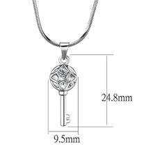 Load image into Gallery viewer, LO4158 - Rhodium Brass Chain Pendant with AAA Grade CZ  in Clear