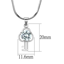 Load image into Gallery viewer, LO4161 - Rhodium Brass Chain Pendant with AAA Grade CZ  in Clear