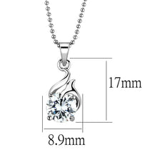 Load image into Gallery viewer, LO4165 - Rhodium Brass Chain Pendant with AAA Grade CZ  in Clear