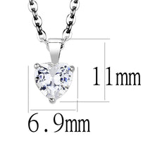 Load image into Gallery viewer, LO4171-16+2 - Rhodium Brass Chain Pendant with AAA Grade CZ  in Clear