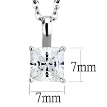 Load image into Gallery viewer, LO4174 - Rhodium Brass Chain Pendant with AAA Grade CZ  in Clear