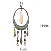 Load image into Gallery viewer, LO4192 - Antique Copper Brass Earrings with Synthetic Synthetic Glass in Champagne