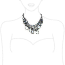 Load image into Gallery viewer, LO4211 - TIN Cobalt Black Brass Necklace with AAA Grade CZ  in Clear