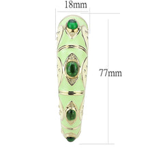 Load image into Gallery viewer, LO4267 - Gold Brass Bangle with Synthetic  in Emerald