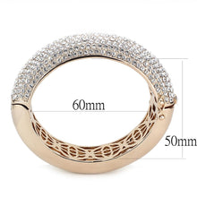 Load image into Gallery viewer, LO4269 - Rose Gold+e-coating Brass Bangle with Top Grade Crystal  in Clear