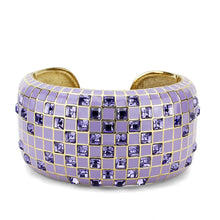 Load image into Gallery viewer, LO4271 - Gold Brass Bangle with Top Grade Crystal  in Tanzanite