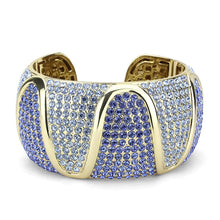 Load image into Gallery viewer, LO4276 - Gold Brass Bangle with Top Grade Crystal  in Multi Color