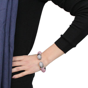 LO4293 - TIN Cobalt Black Brass Bangle with Top Grade Crystal  in Multi Color