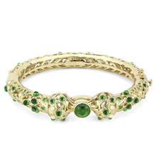 Load image into Gallery viewer, LO4300 - Gold Brass Bangle with Assorted  in Emerald