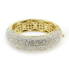 Load image into Gallery viewer, LO4301 - Flash Gold Brass Bangle with Top Grade Crystal  in Clear