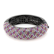 Load image into Gallery viewer, LO4306 - TIN Cobalt Black Brass Bangle with Top Grade Crystal  in Multi Color