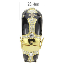 Load image into Gallery viewer, LO4309 - Gold Brass Bangle with Top Grade Crystal  in Clear