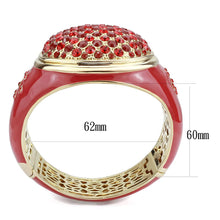 Load image into Gallery viewer, LO4327 - Gold Brass Bangle with Synthetic Synthetic Glass in Red Series