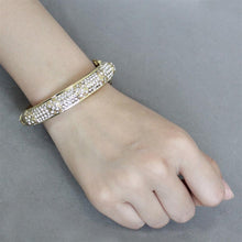 Load image into Gallery viewer, LO4339 - Gold Brass Bangle with Top Grade Crystal  in Clear