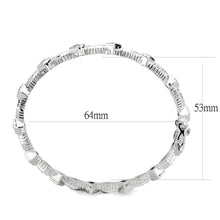 Load image into Gallery viewer, LO4340 - Rhodium Brass Bangle with Synthetic  in Gray