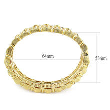 Load image into Gallery viewer, LO4345 - Gold Brass Bangle with Top Grade Crystal  in Clear