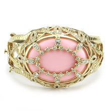 Load image into Gallery viewer, LO4347 - Gold Brass Bangle with Synthetic  in Rose