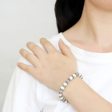 Load image into Gallery viewer, LO4652 - Antique Silver White Metal Bracelet with Synthetic Pearl in Sea Blue