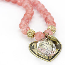 Load image into Gallery viewer, LO4662 - Antique Copper White Metal Necklace with Synthetic Synthetic Glass in Light Peach