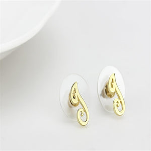 LO4668 - Flash Gold Brass Earrings with No Stone