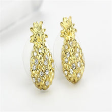 Load image into Gallery viewer, LO4677 - Gold Brass Earrings with Top Grade Crystal  in Clear