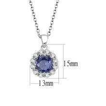 Load image into Gallery viewer, LO4697 - Rhodium Brass Chain Pendant with Synthetic Synthetic Glass in Tanzanite