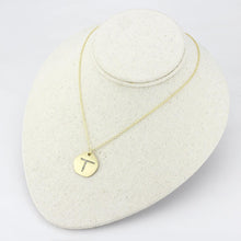 Load image into Gallery viewer, LO4698 - Gold &amp; Brush Brass Chain Pendant with Top Grade Crystal  in Clear