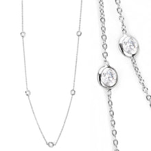 Load image into Gallery viewer, LO4704 - Rhodium Brass Necklace with AAA Grade CZ  in Clear