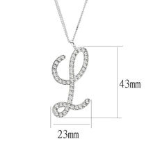 Load image into Gallery viewer, LO4709 - Silver Brass Chain Pendant with Top Grade Crystal  in Clear