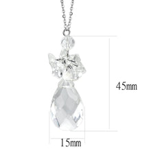 Load image into Gallery viewer, LO4711 - Rhodium Brass Chain Pendant with AAA Grade CZ  in Clear