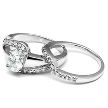 Load image into Gallery viewer, LO4712 - Rhodium Brass Ring with AAA Grade CZ  in Clear