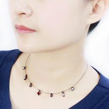 Load image into Gallery viewer, LO4729 - Ruthenium White Metal Necklace with Top Grade Crystal  in Multi Color