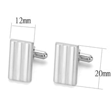 Load image into Gallery viewer, LO4732 - Matte Rhodium &amp; Rhodium Brass Cufflink with No Stone