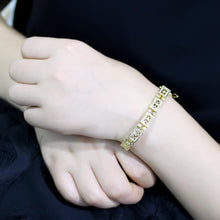 Load image into Gallery viewer, LO4735 - Gold Brass Bracelet with AAA Grade CZ  in Clear