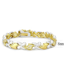 Load image into Gallery viewer, LO4736 - Gold+Rhodium Brass Bracelet with AAA Grade CZ  in Clear