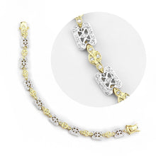 Load image into Gallery viewer, LO4741 - Gold+Rhodium Brass Bracelet with AAA Grade CZ  in Clear